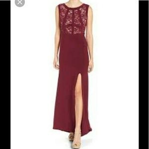 NWT Morgan and Co merlot and nude dress - size 4