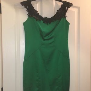 Satin emerald green dress!!