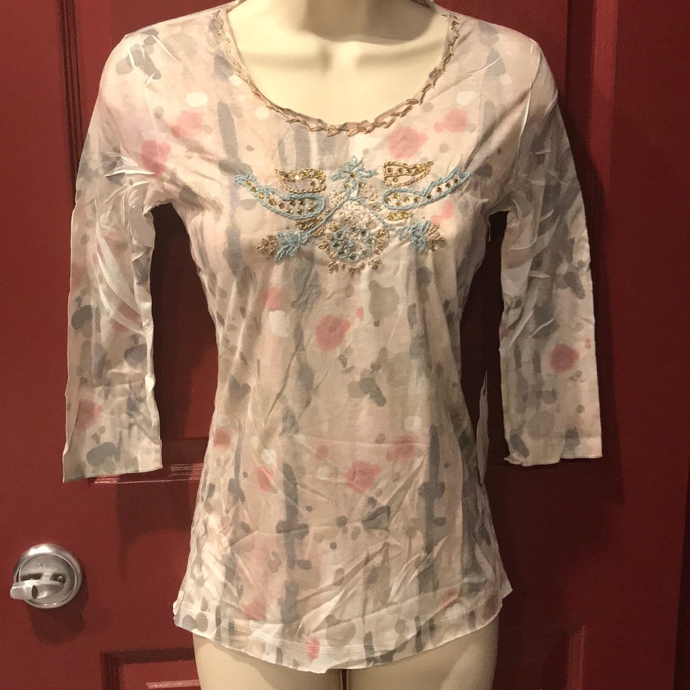 Beautiful Embroidered Top with Swarovski Crystals