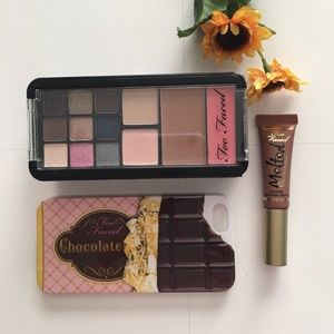 Too Faced Palette + Phone Case + Lipstick