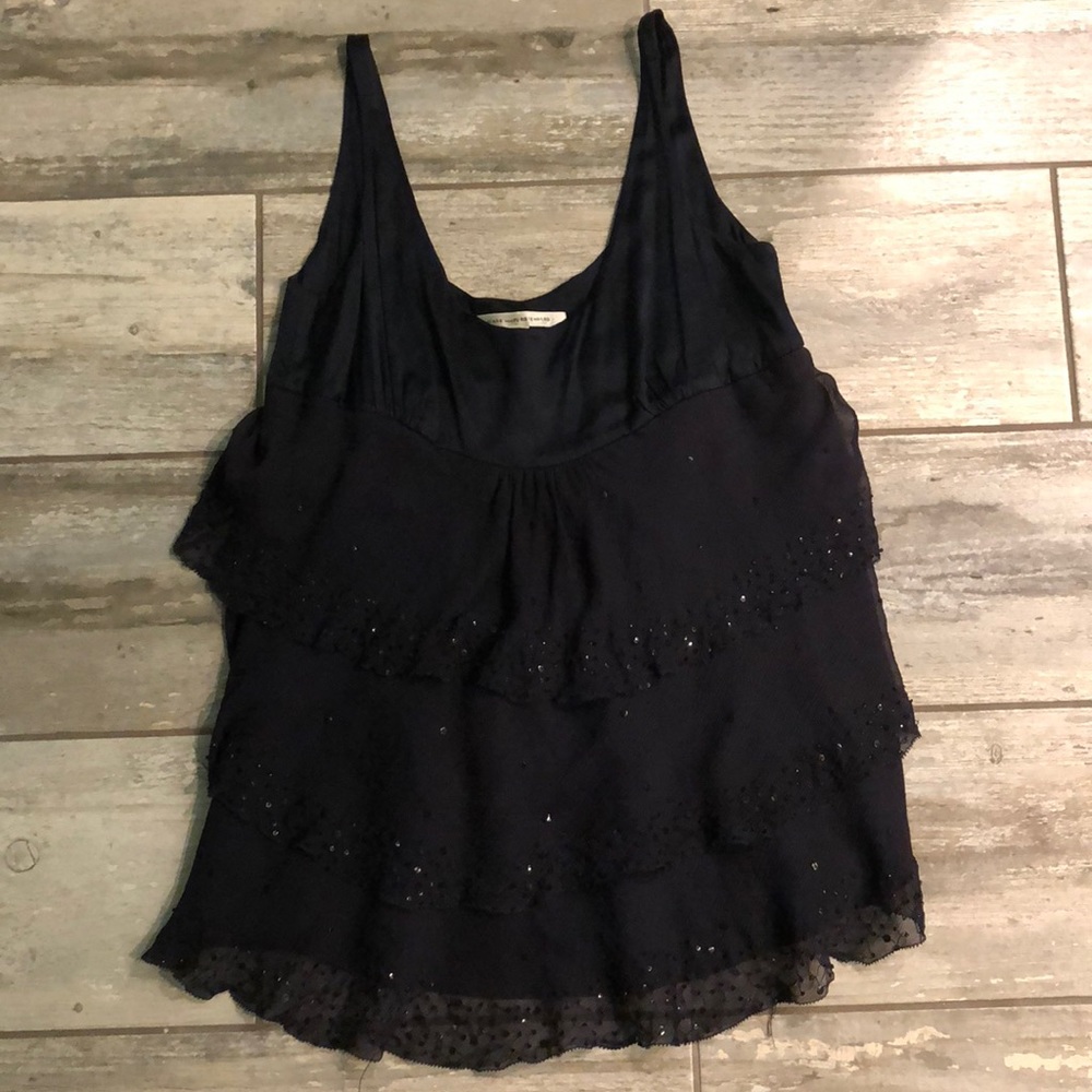 Navy Blouse with sequins