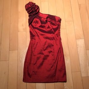 Red One Shoulder Semi-Formal Dress