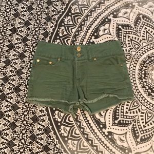 Green High-Wasted Shorts