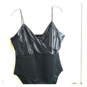 Boohoo Plus size leather bodysuit