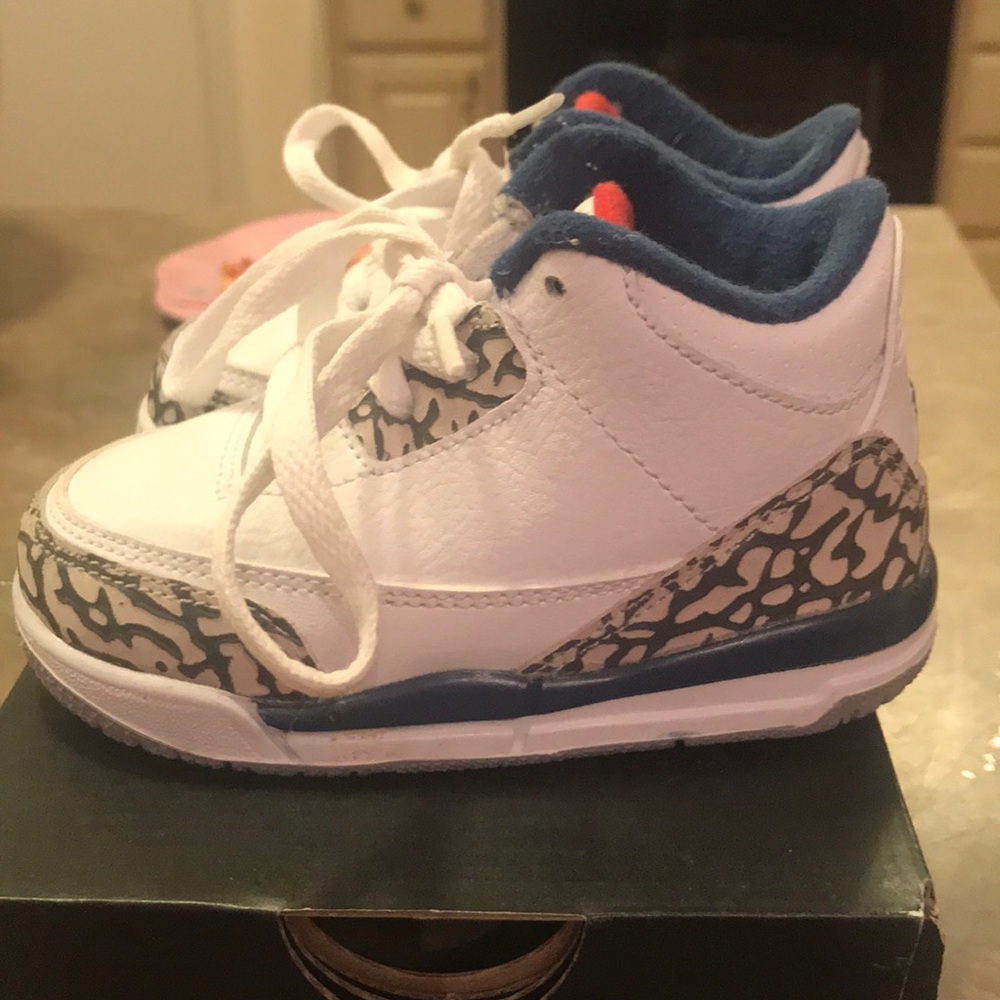 Toddler Jordan 3 Retro BT White/Red/True blue