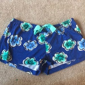 Blue Floral Pajama Shorts