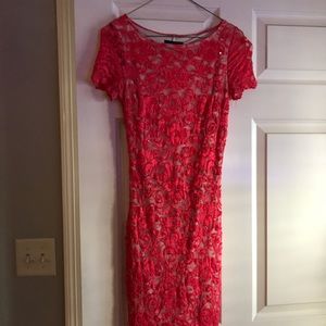 Red lace dress