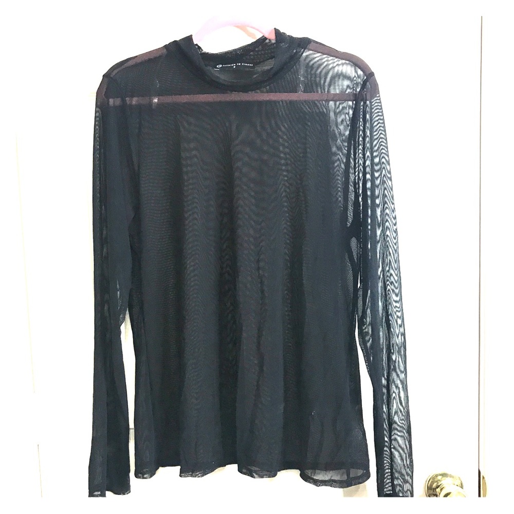 Fashion to Figure Sheer Black Top