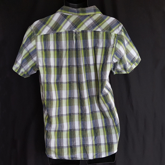 Dakota Grizzly Mens Madras Shirt Blue Green Plaid - Picture 4 of 8