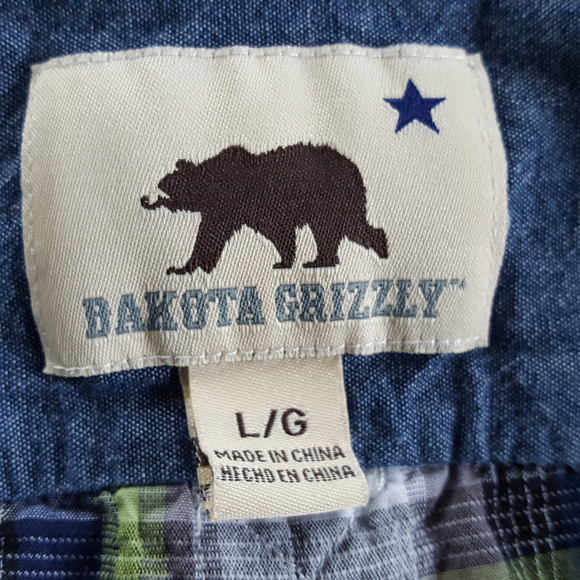 Dakota Grizzly Mens Madras Shirt Blue Green Plaid - Picture 5 of 8