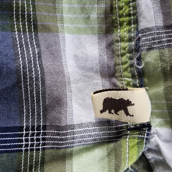 Dakota Grizzly Mens Madras Shirt Blue Green Plaid - Picture 6 of 8