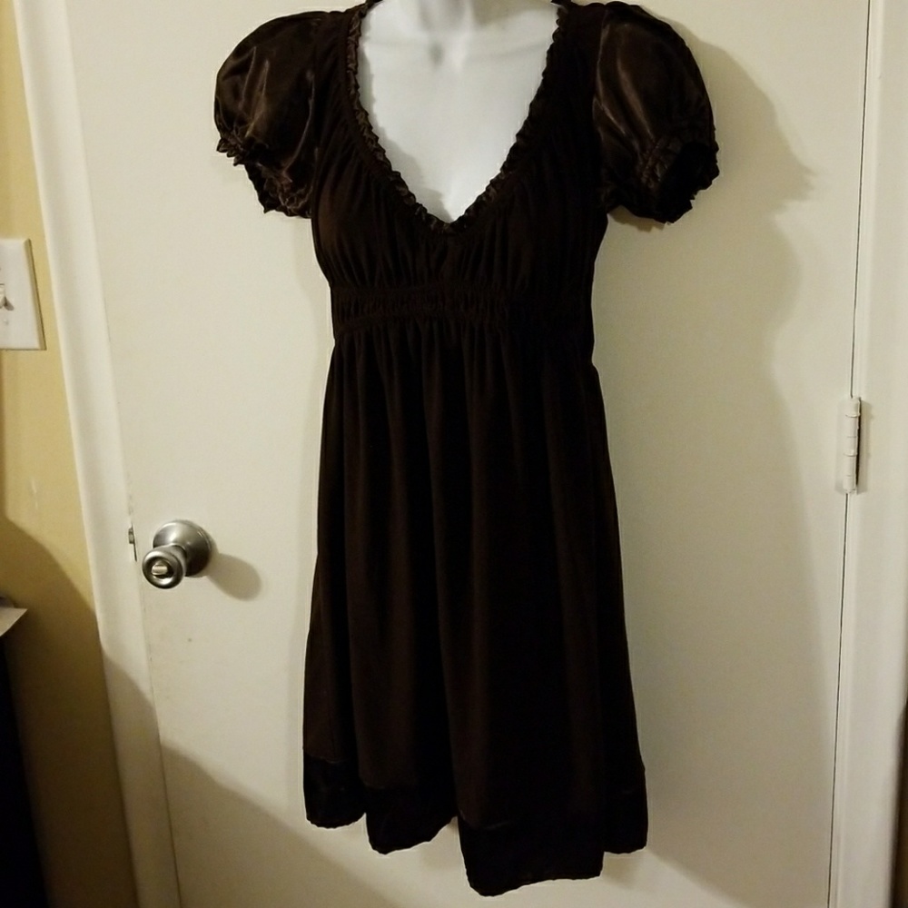 Pretty brown dress with satin