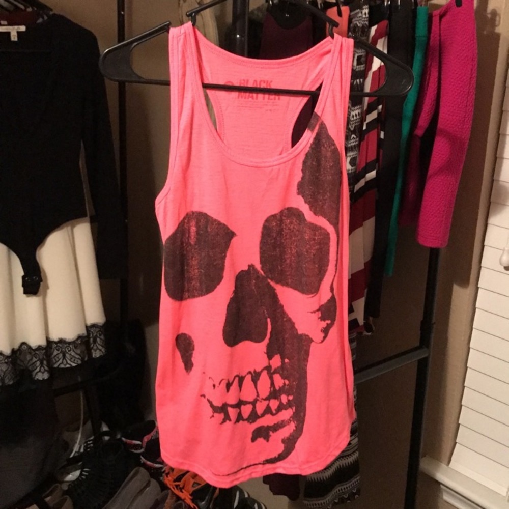 Neon Pink Skull Tank