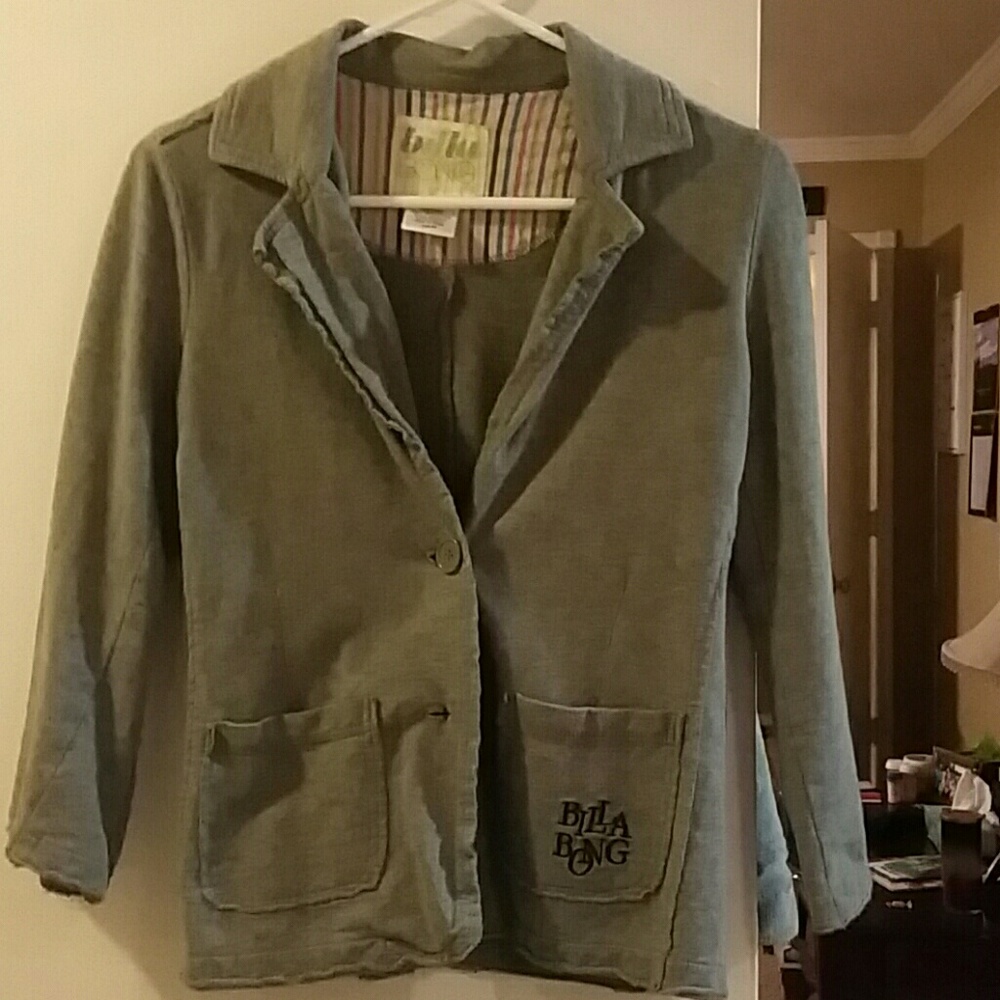 Gray, cotton/ soft clothe blazer