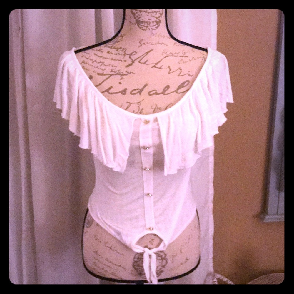 White Top with gold accent buttons