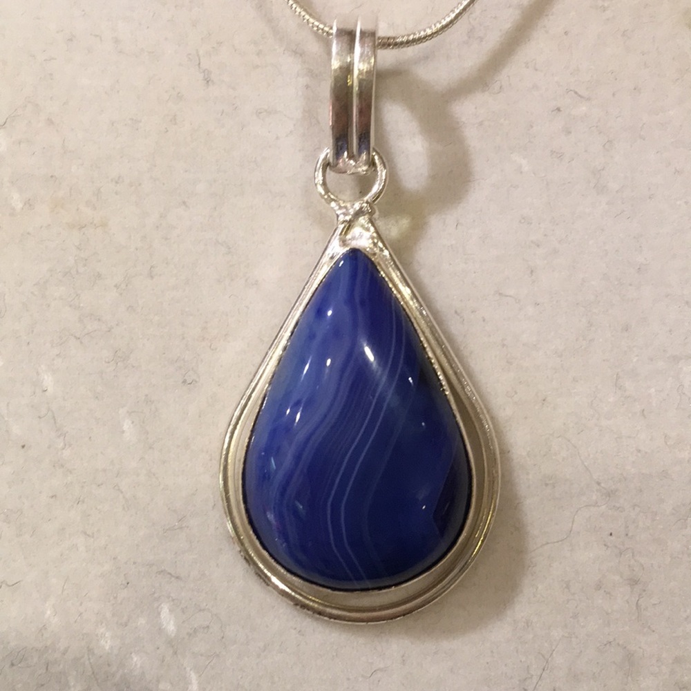 Sterling silver and Botswana agate necklace