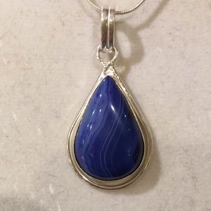 Sterling silver and Botswana agate necklace