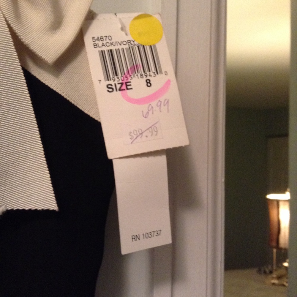 NWT- Ladies black strapless dress.