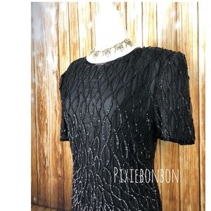 Vintage ‘80’s sequin glam shoulder pad dress