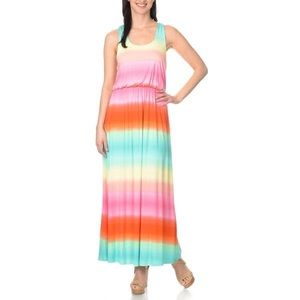 Chelsea and Theodore rainbow maxi dress size L