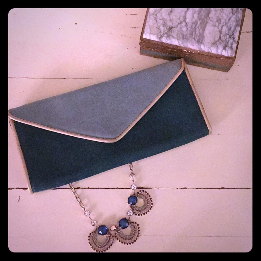 Big Buddha Clutch Teal/Sky Blue