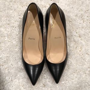 Christian Louboutin black leather shoes