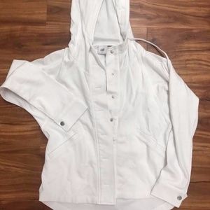Cozy snap front hooded jacket