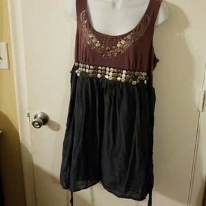 Dusty purple and gray dress with sequins