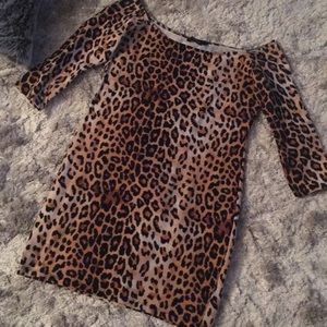 Leopard print mini dress