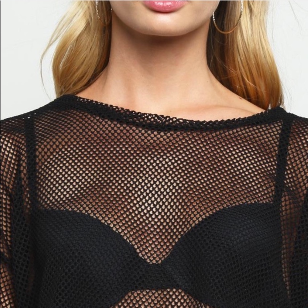 50% OFF SALE! BLACK NET CROP TOP Size S - Picture 5 of 6