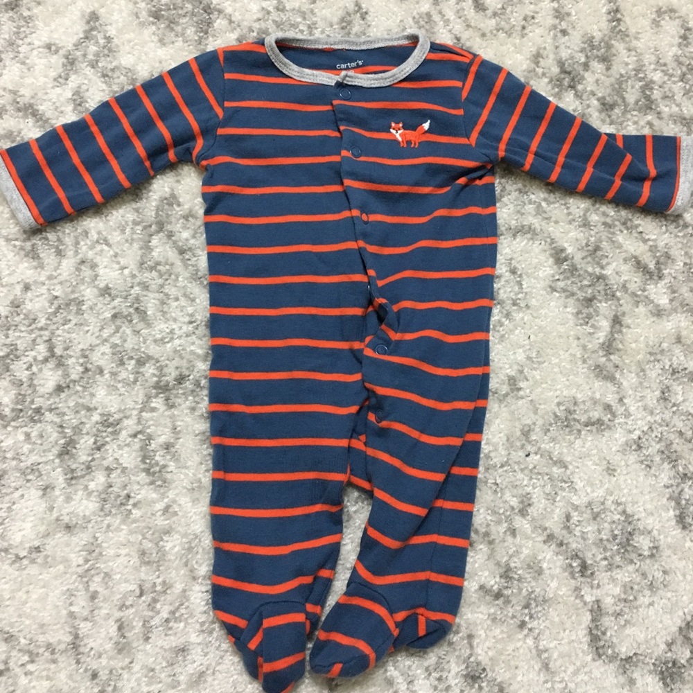 Vintage Blue and Burnt Orange Footsie