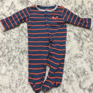 Vintage Blue and Burnt Orange Footsie