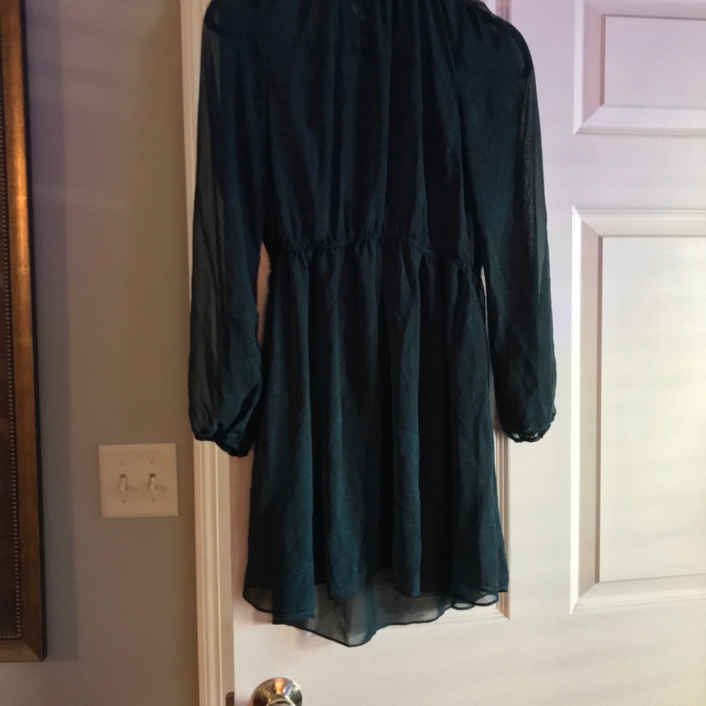 Sheer Emerald green forever 21 peasant top