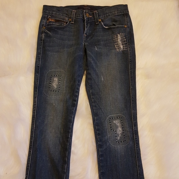 Work Custom Zip Drainpipe Patchwork Skinny Jeans - Picture 3 of 8