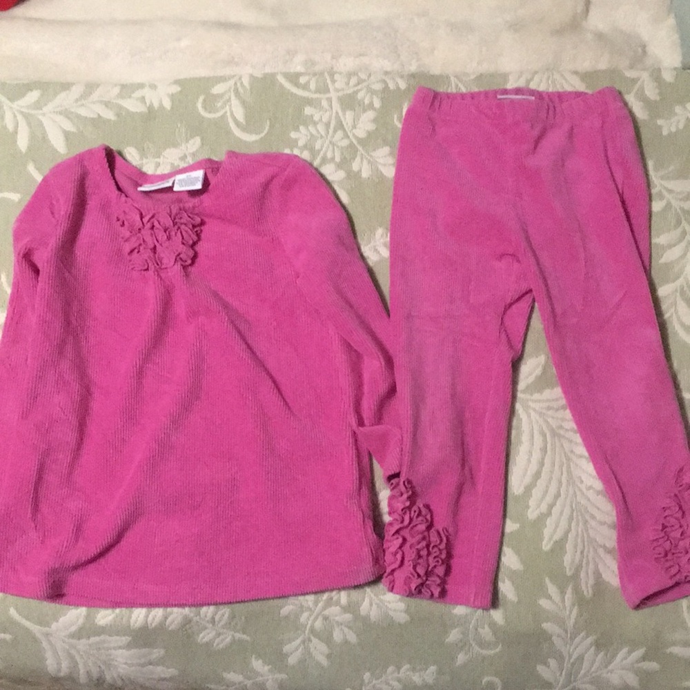 Pink corduroy outfit