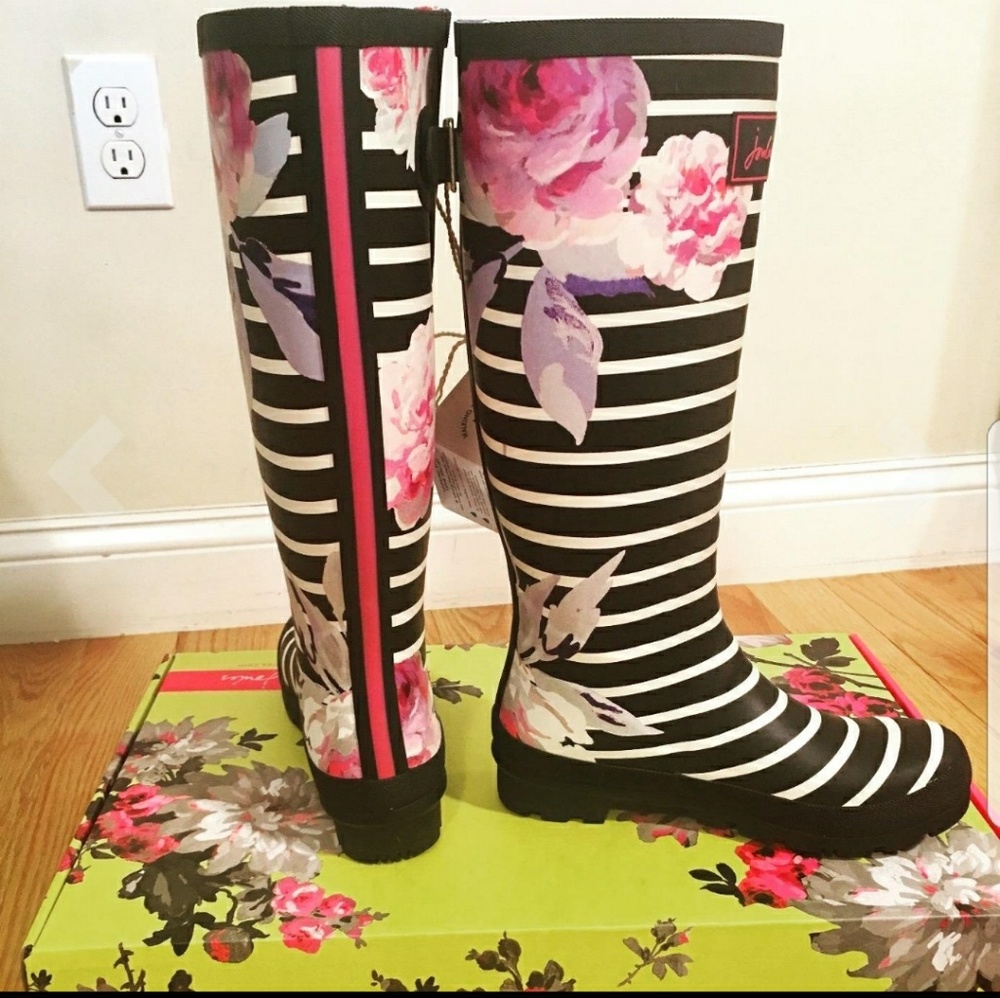 Joules floral rain boot
