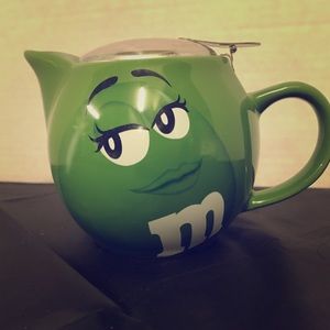 Green M&M Ceramic Teapot