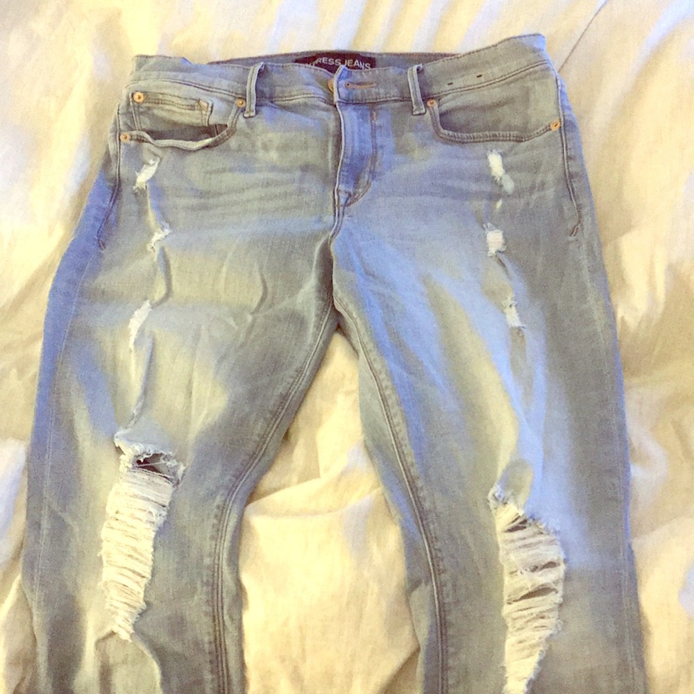 Express destroyed jean leggings