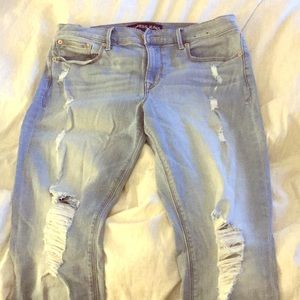 Express destroyed jean leggings