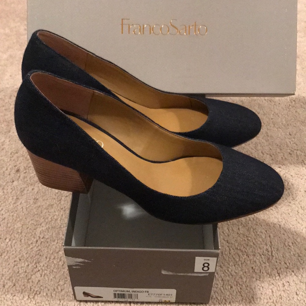 EUC Franco Sarto dark denim shoes