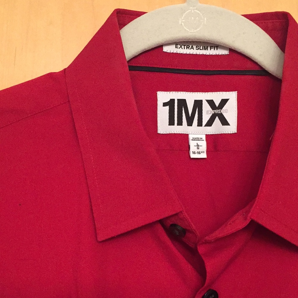 Red Express Button-Down - Picture 2 of 3
