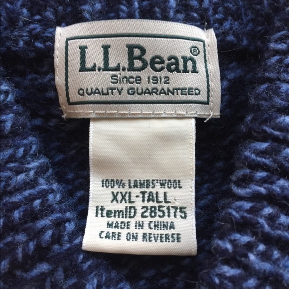 🌺SOLD LL BEAN Mens Sweater Lambs Wool Crew NXXL - Picture 3 of 8