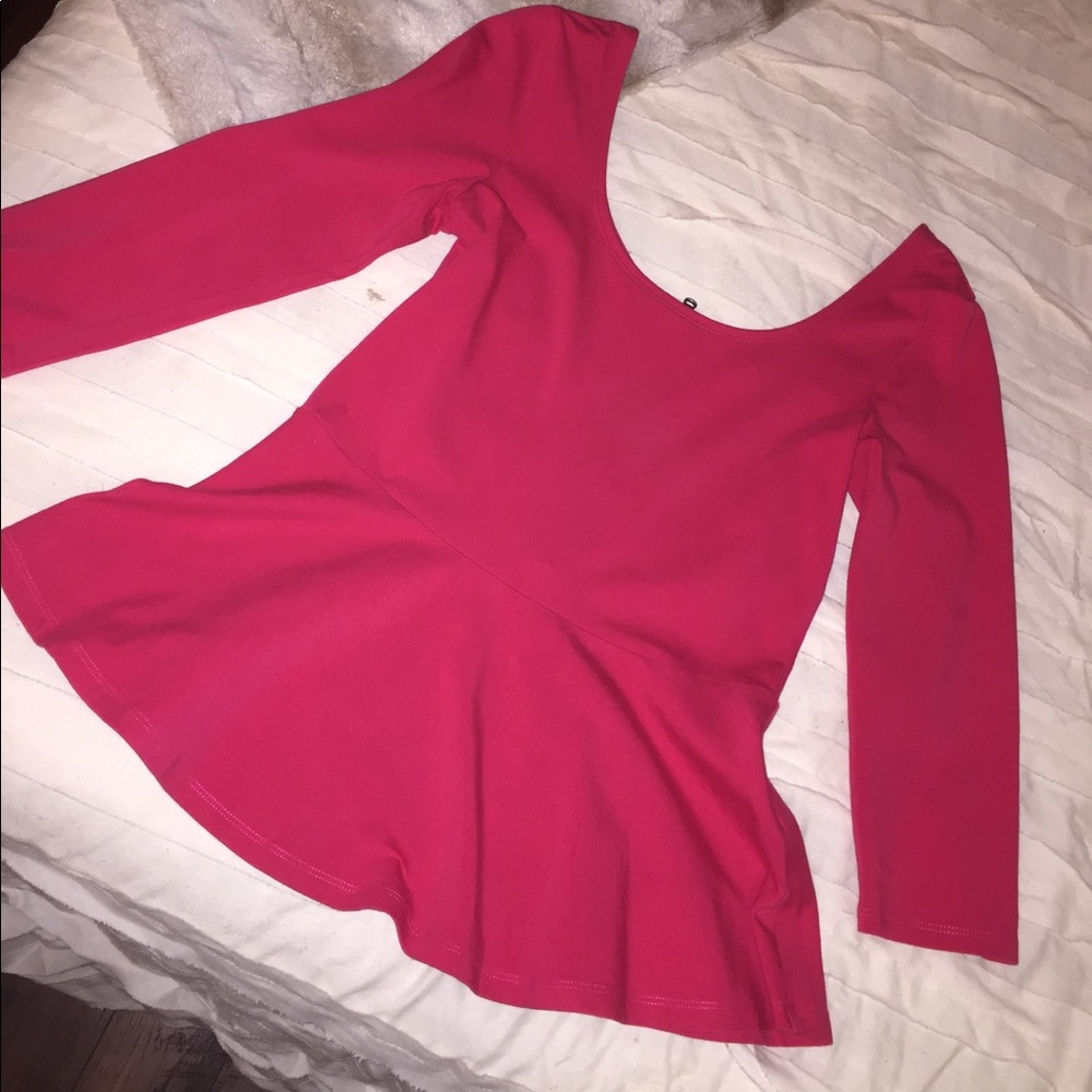 Express Pink Peplum Top