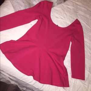 Express Pink Peplum Top