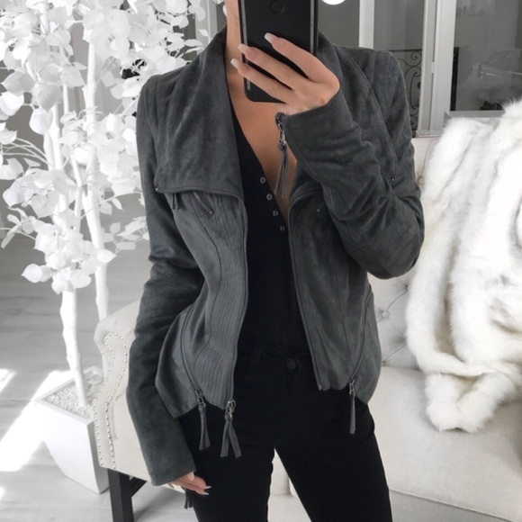 ekAttire Jackets & Blazers - NWT ekAttire Charcoal Suede Jacket size Medium