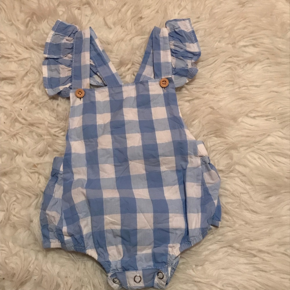 Plaid baby romper