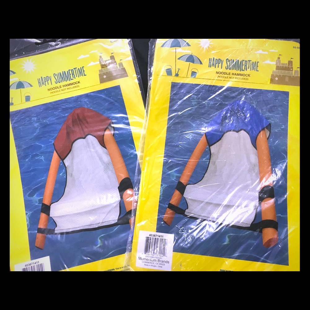 Set of 2 Noodle Hammocks for pool