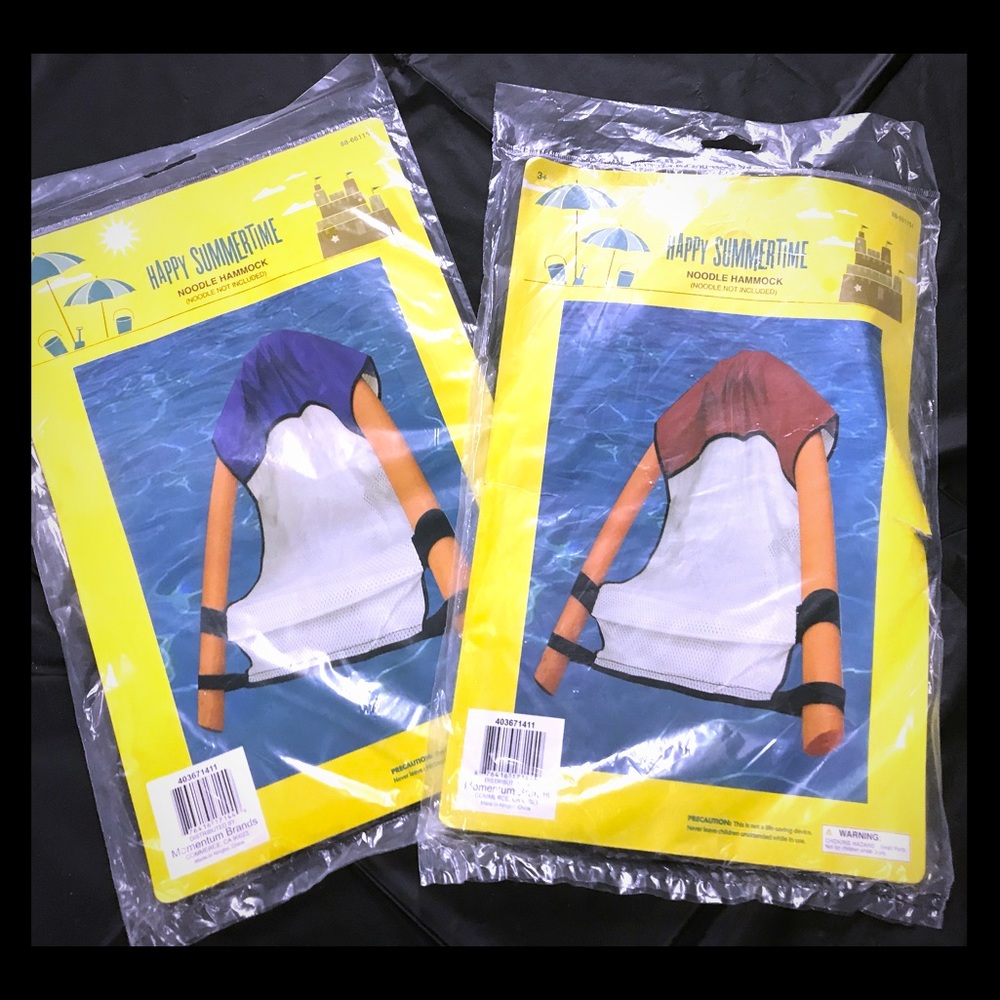 Set of 2 Noodle Hammocks for pool