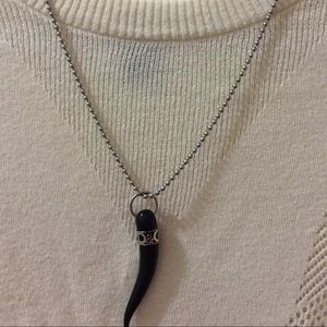 Dolce & Gabbana logo black horn unisex pendant