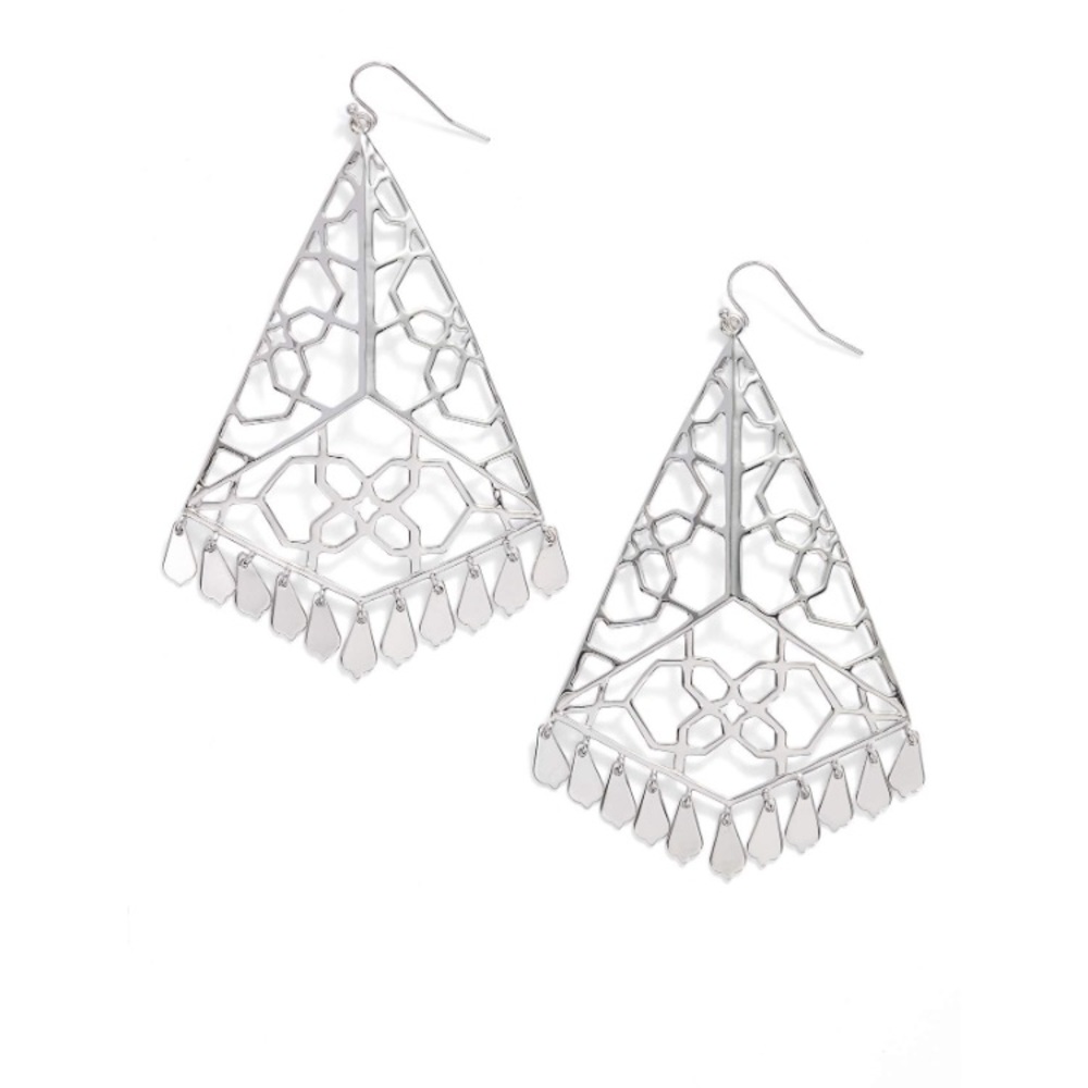 Stunning Kendra Scott Samira Earrings in Silver!! - Picture 1 of 5